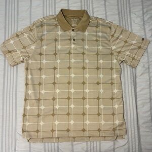 IZOD Men’s Tan Patterned Golf Shirt - Size L